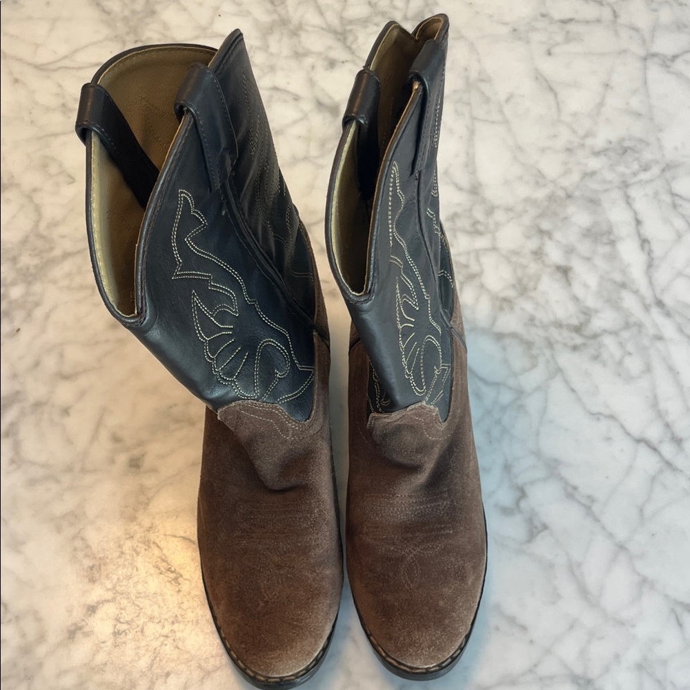 Masterson Brown and Black Leather Western Cowboy Boots Size 5 D - Picture 7 of 9